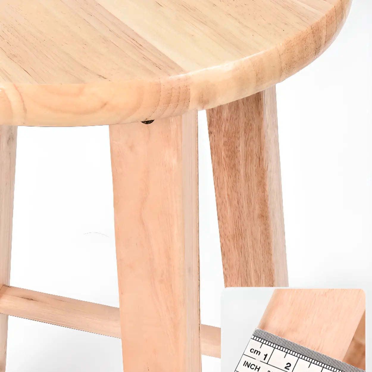 Natural Oak Round Wood Backless Bar Stool