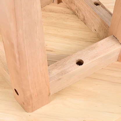 Natural Oak Round Wood Backless Bar Stool