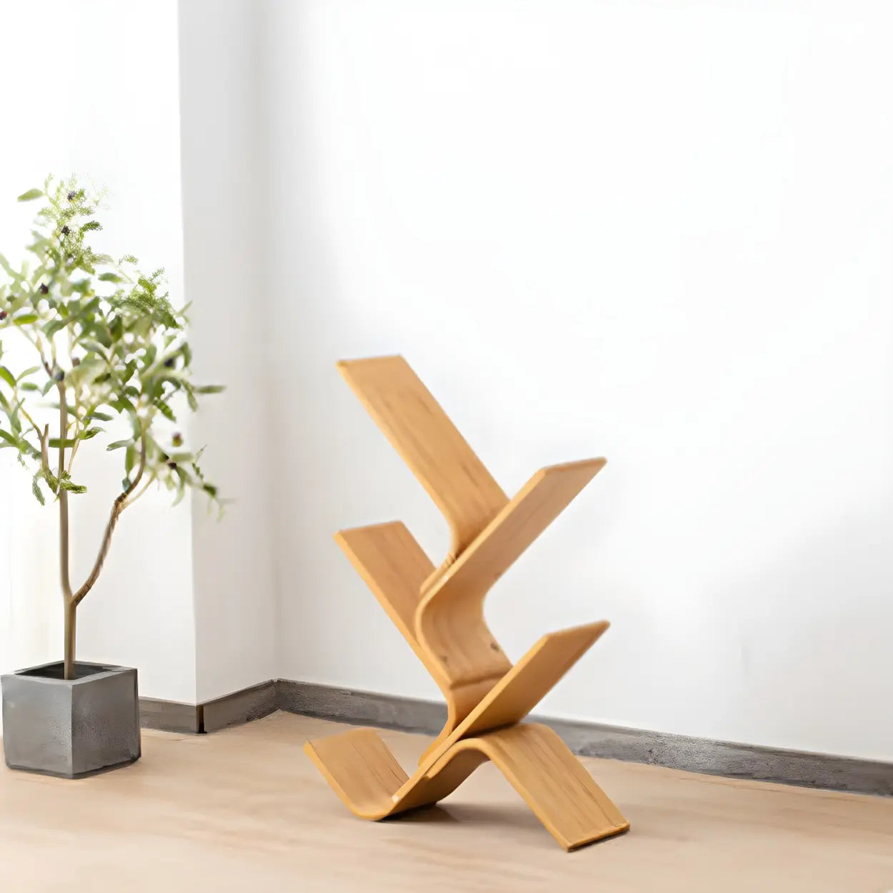 Bamboo Tree-Shape Etagere Bookcase