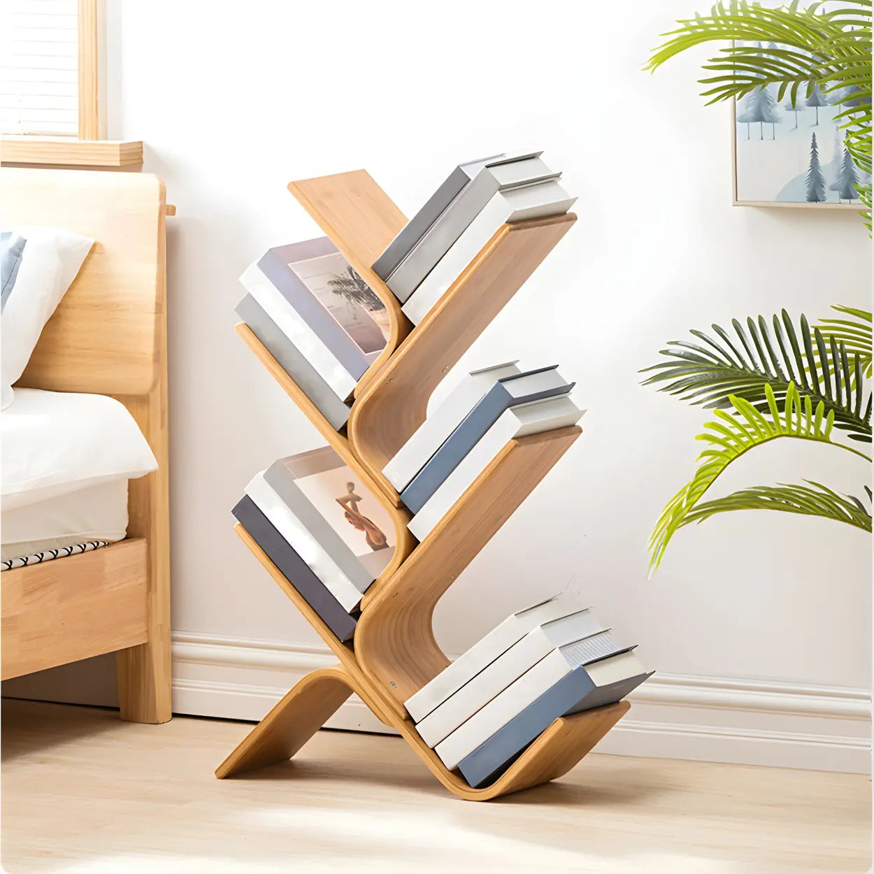 Bamboo Tree-Shape Etagere Bookcase