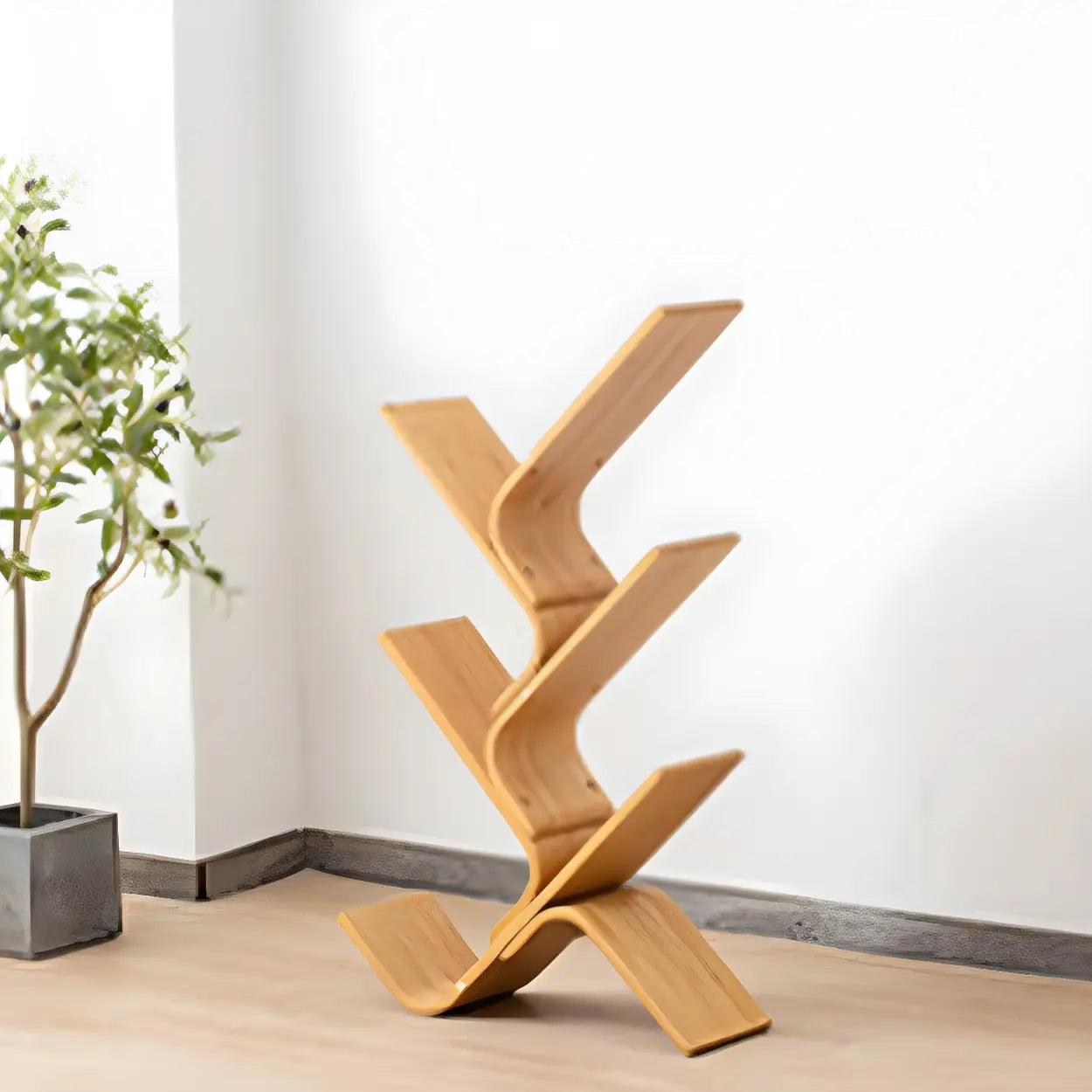 Bamboo Tree-Shape Etagere Bookcase
