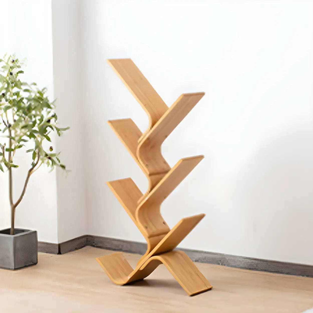 Bamboo Tree-Shape Etagere Bookcase