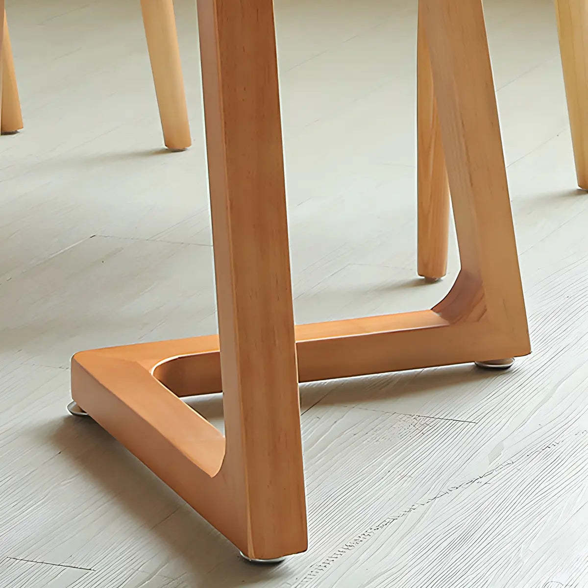 Natural Oval Pine Sled Conference Table for 6