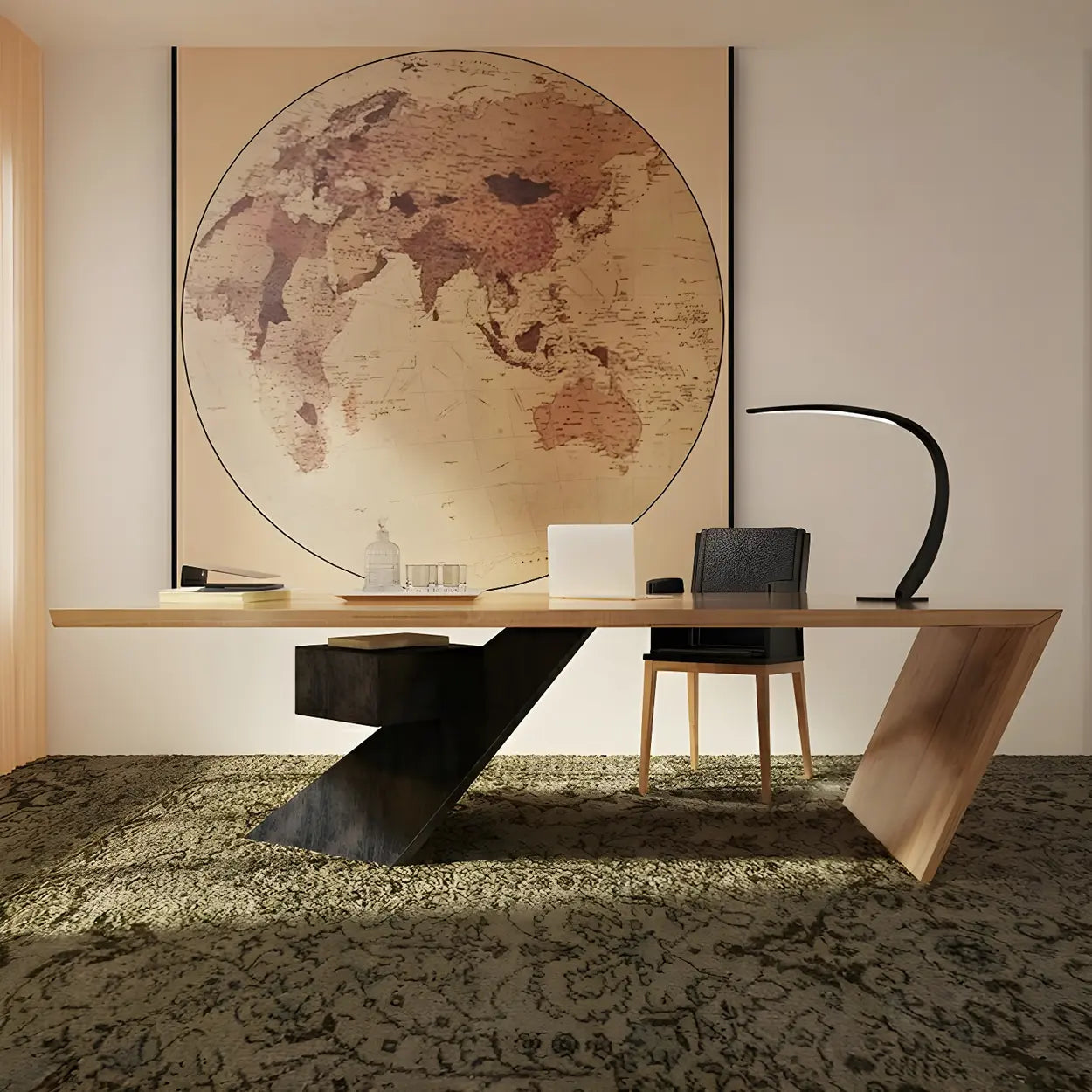 Pine Wood Pedestal Reception Desk