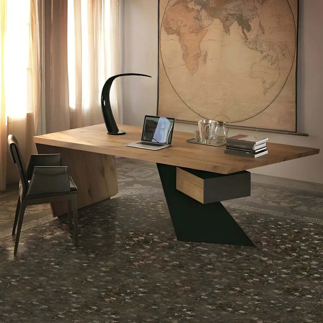 Pine Wood Pedestal Reception Desk