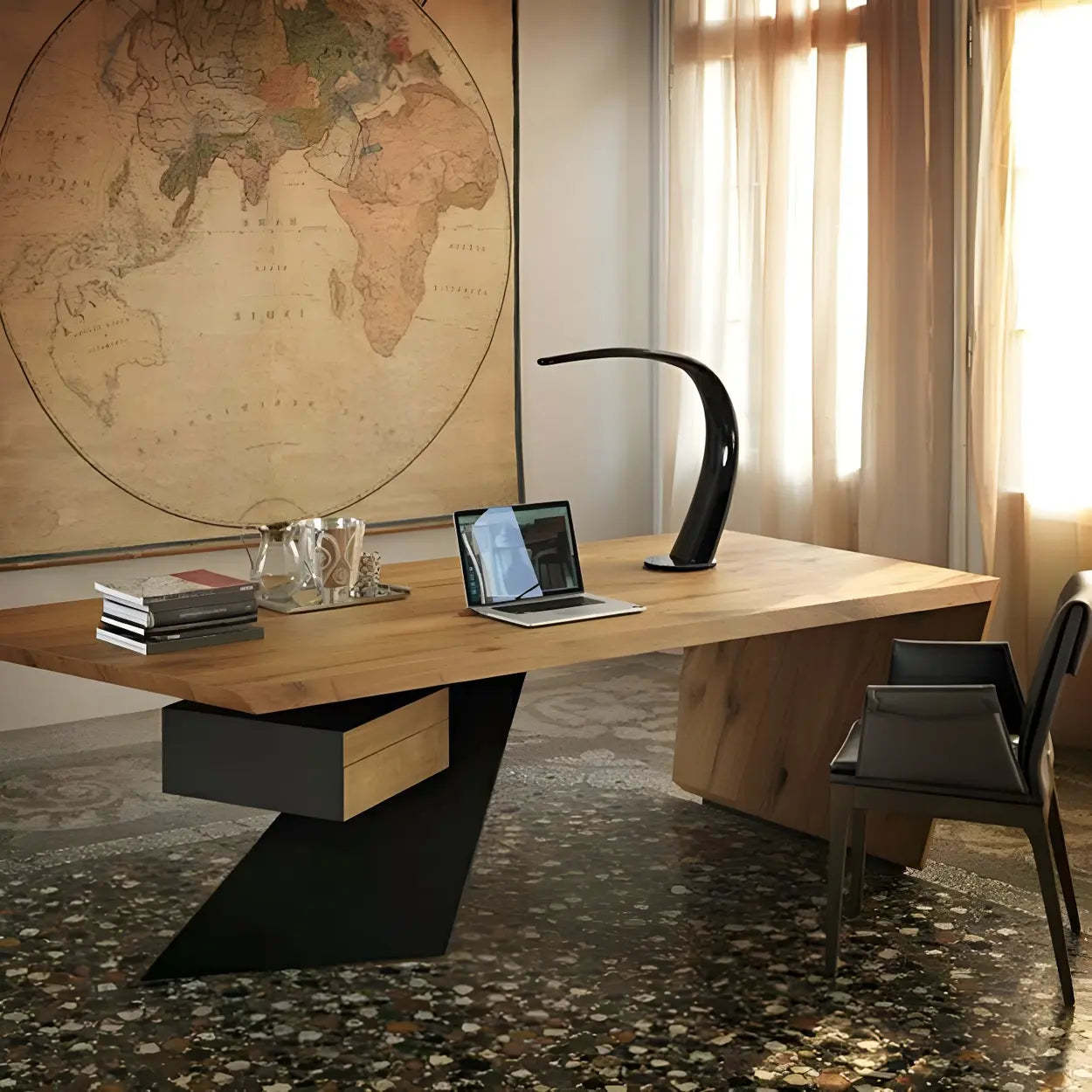 Natural Pine Pedestal Reception Desk