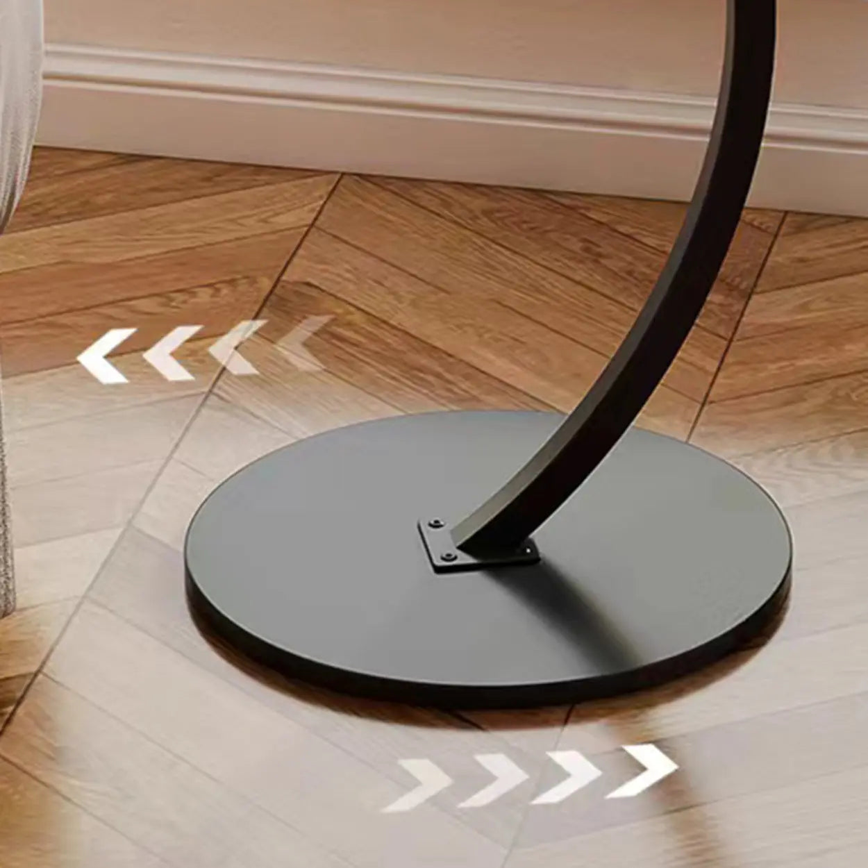 Round Wood C-Shaped Side Table