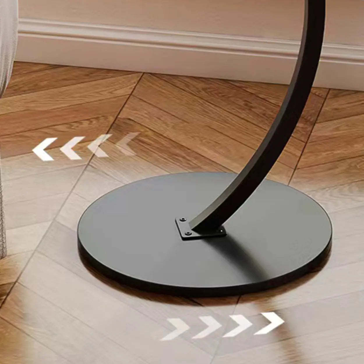 Round Wood C-Shaped Side Table