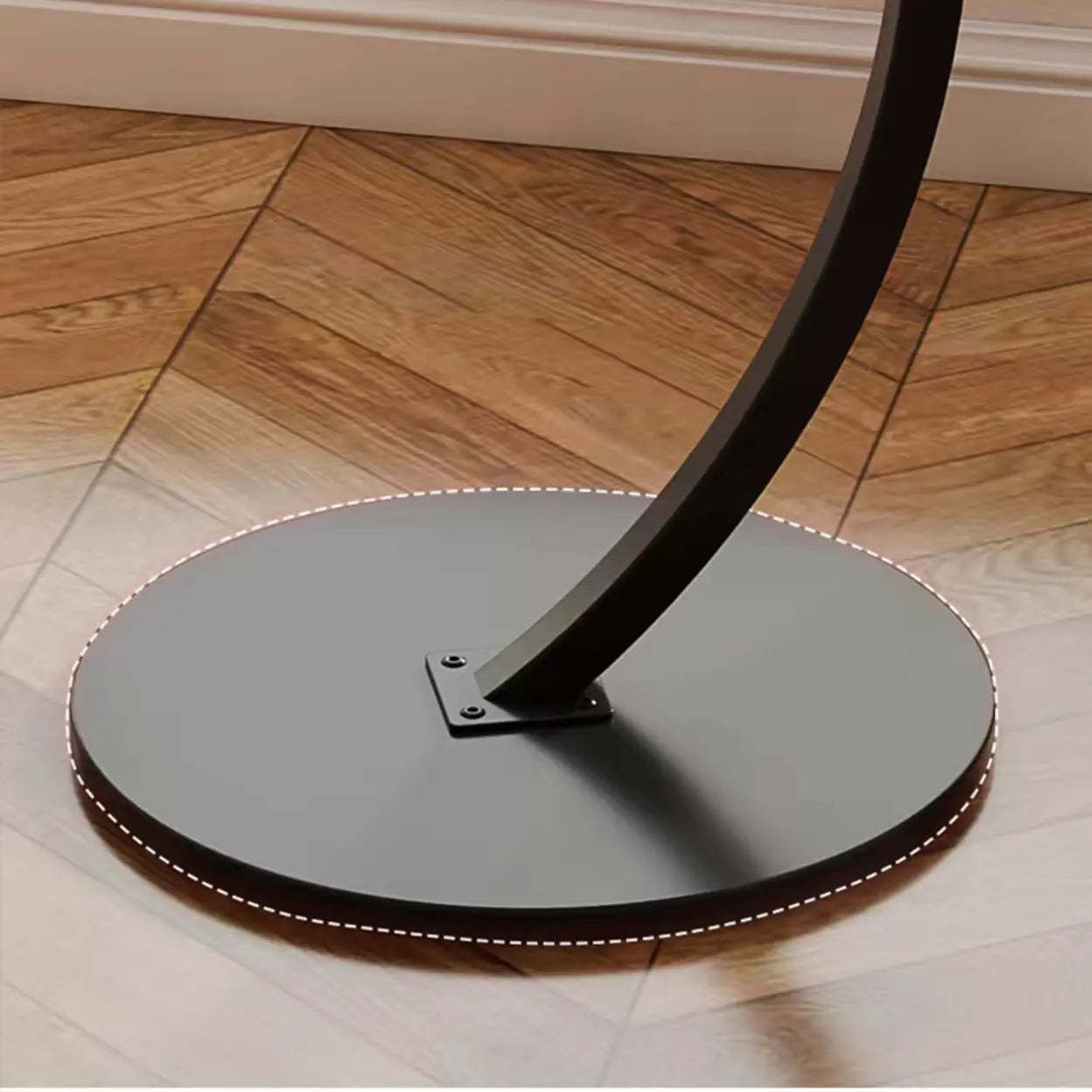 Round Wood C-Shaped Side Table