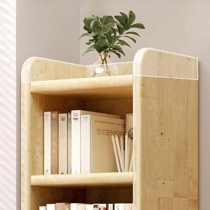 Natural Rustic Wood Narrow Bookcase