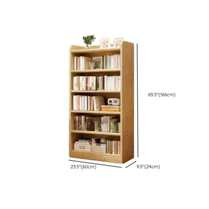 Natural Rustic Wood Narrow Bookcase