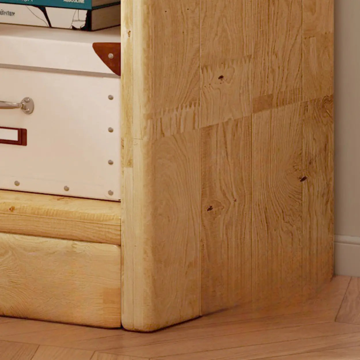 Natural Rustic Wood Narrow Bookcase