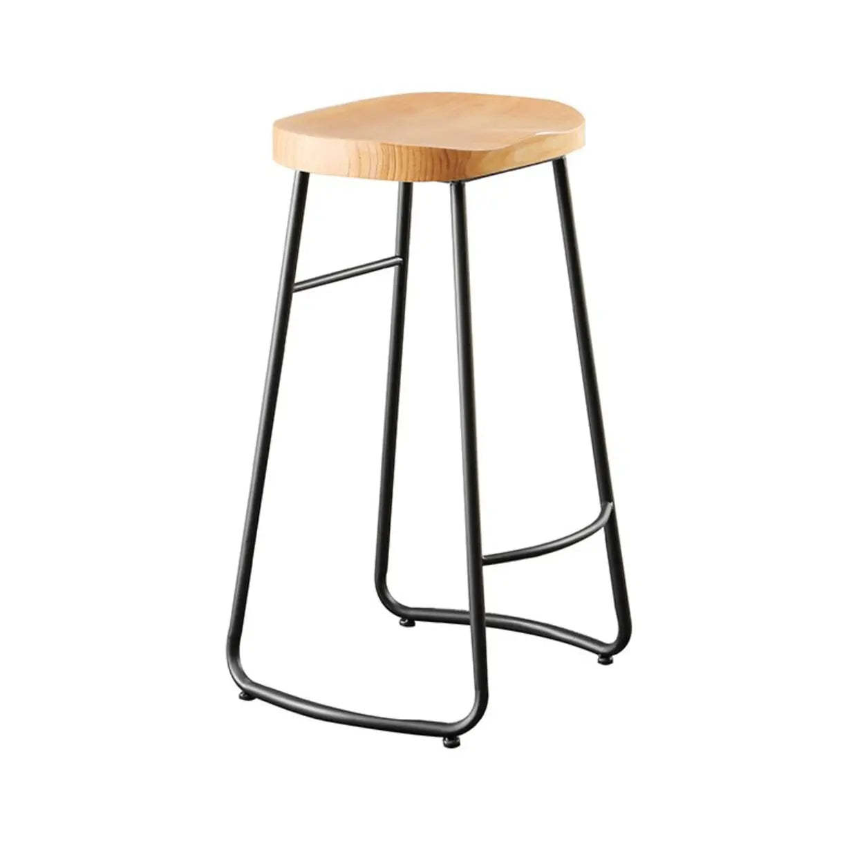 Saddle Wood Backless Sled Bar Stool — Gold / 4 Pieces
