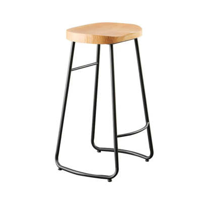Saddle Wood Backless Sled Bar Stool — Gold / 4 Pieces