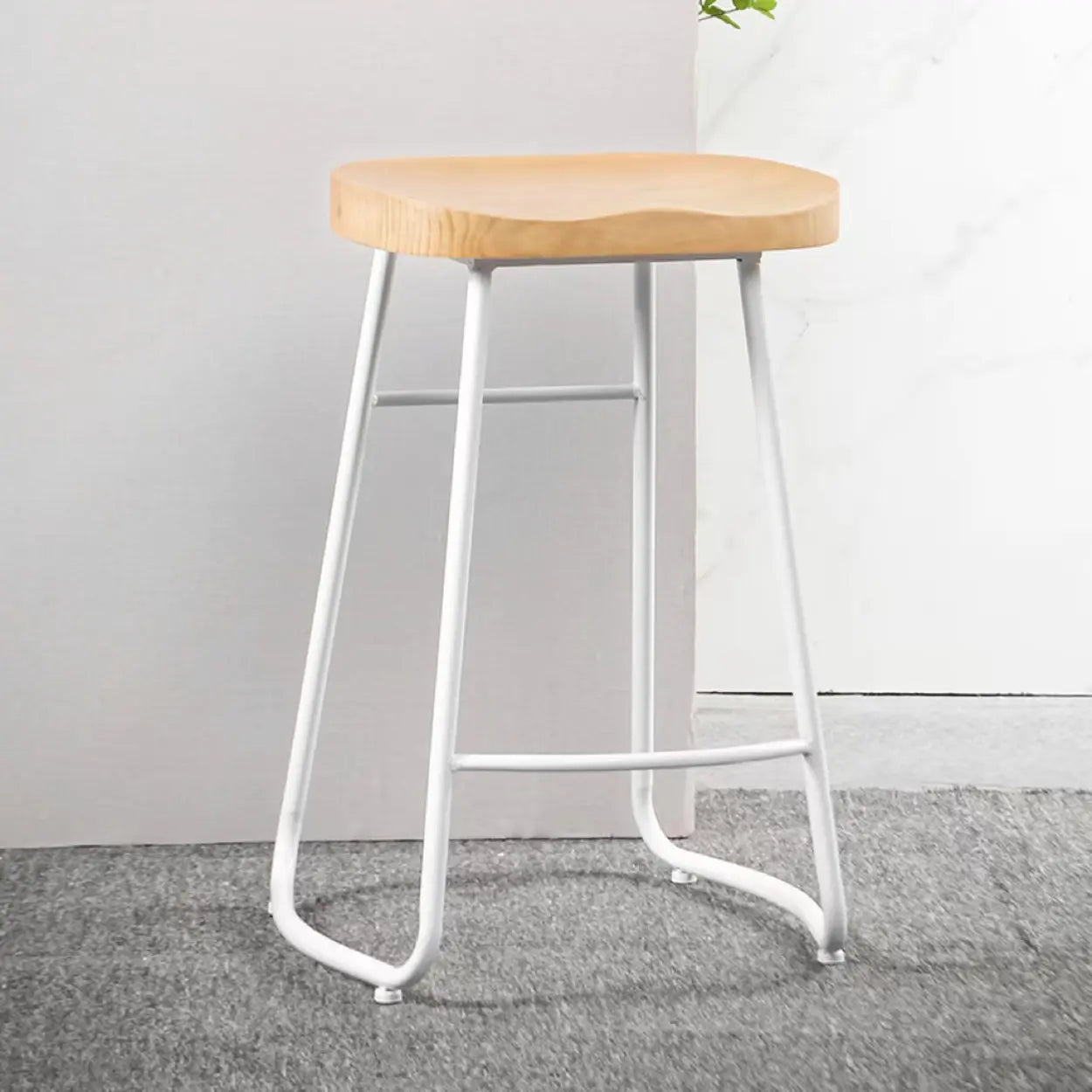 Saddle Wood Backless Sled Bar Stool — Black / 4 Pieces