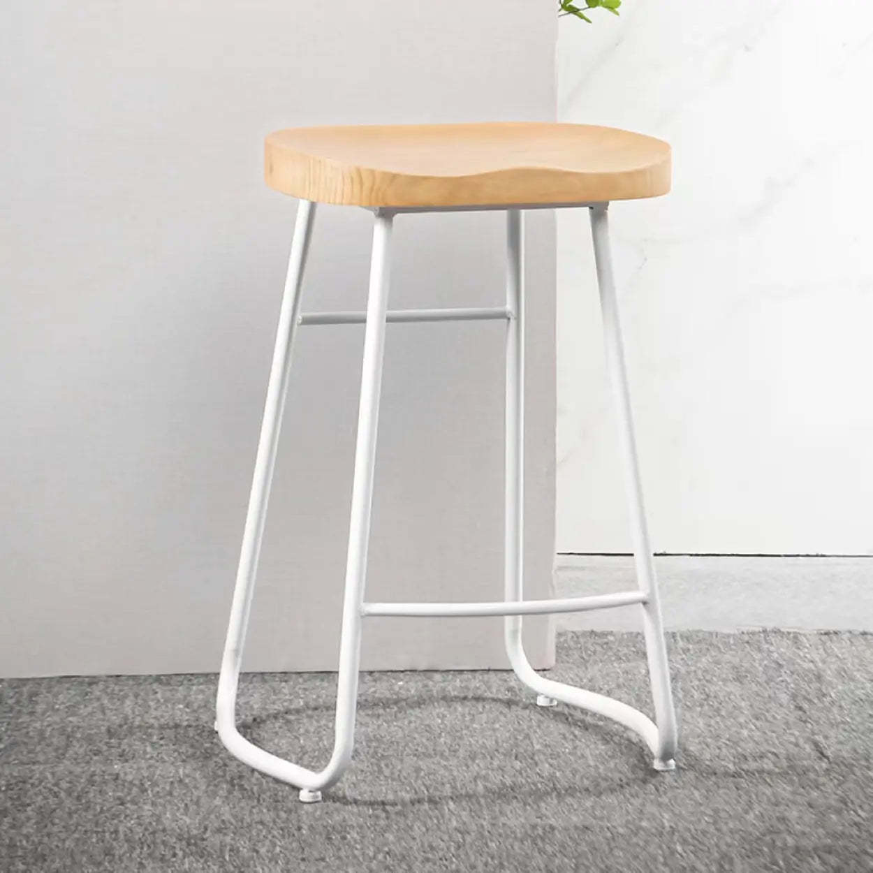Saddle Wood Backless Sled Bar Stool — Black / 4 Pieces