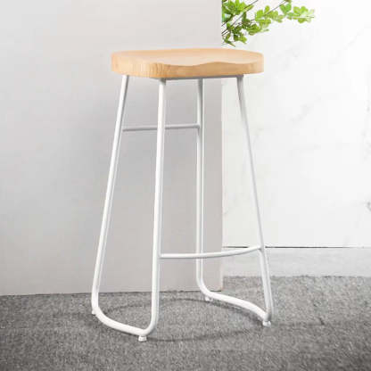 Saddle Wood Backless Sled Bar Stool — Black / 6 Pieces