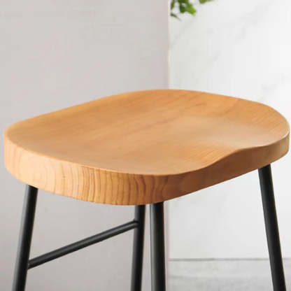 Saddle Wood Backless Sled Bar Stool — Black / 8 Pieces