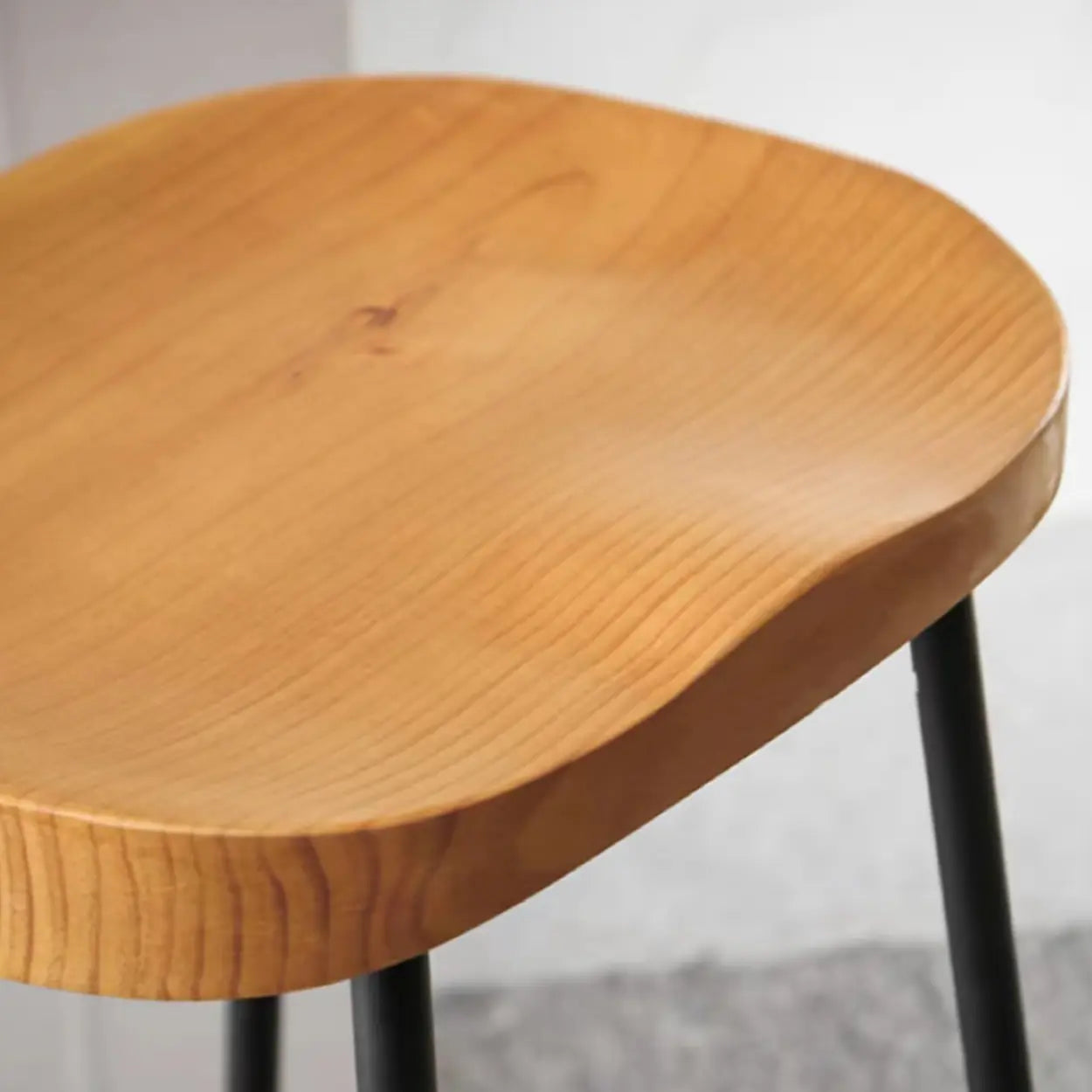 Saddle Wood Backless Sled Bar Stool — Black / 4 Pieces
