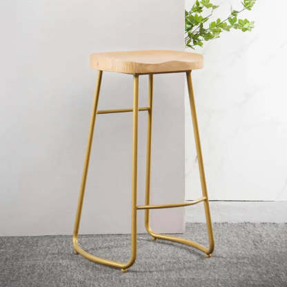 Saddle Wood Backless Sled Bar Stool — Black / 6 Pieces