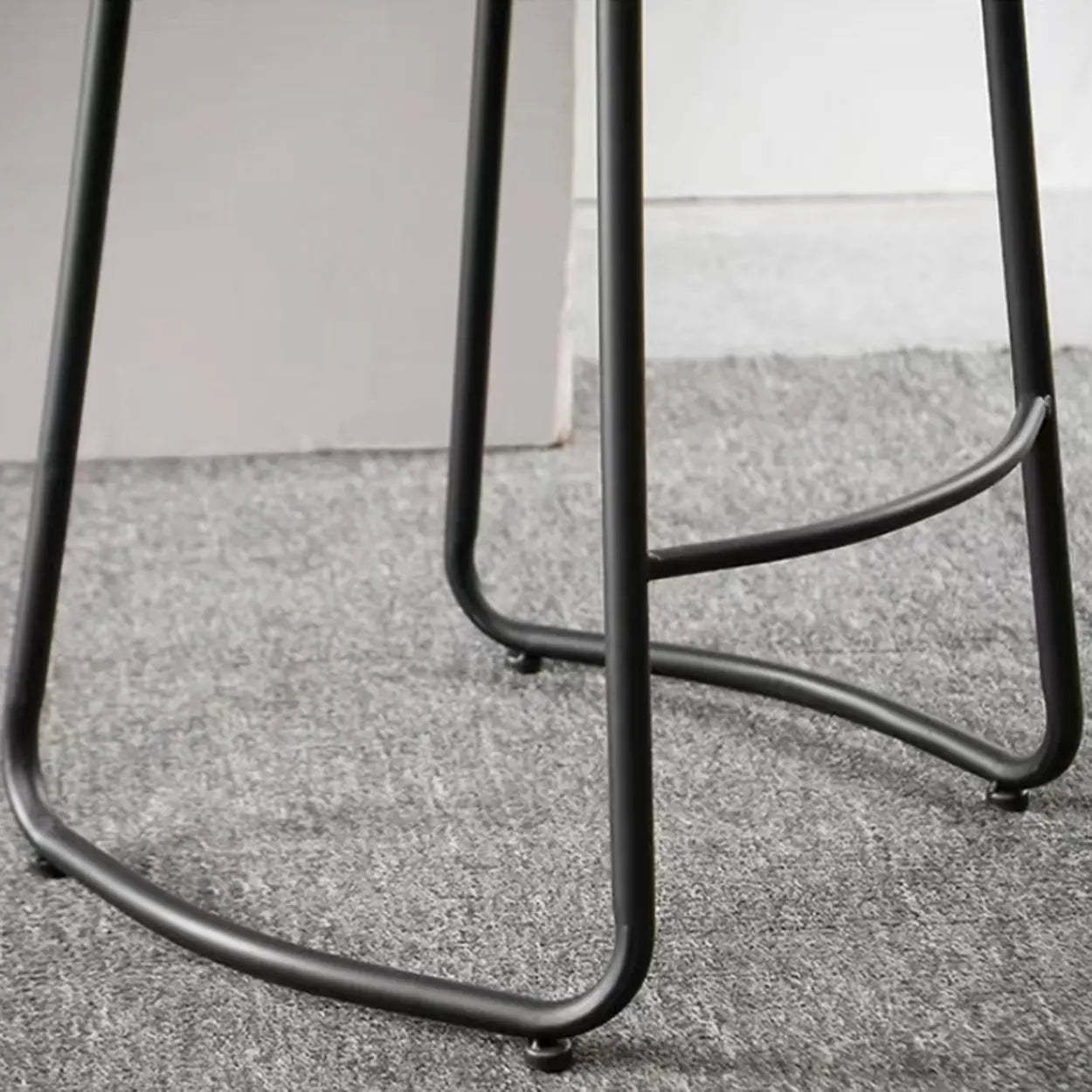 Saddle Wood Backless Sled Bar Stool — Black / 8 Pieces