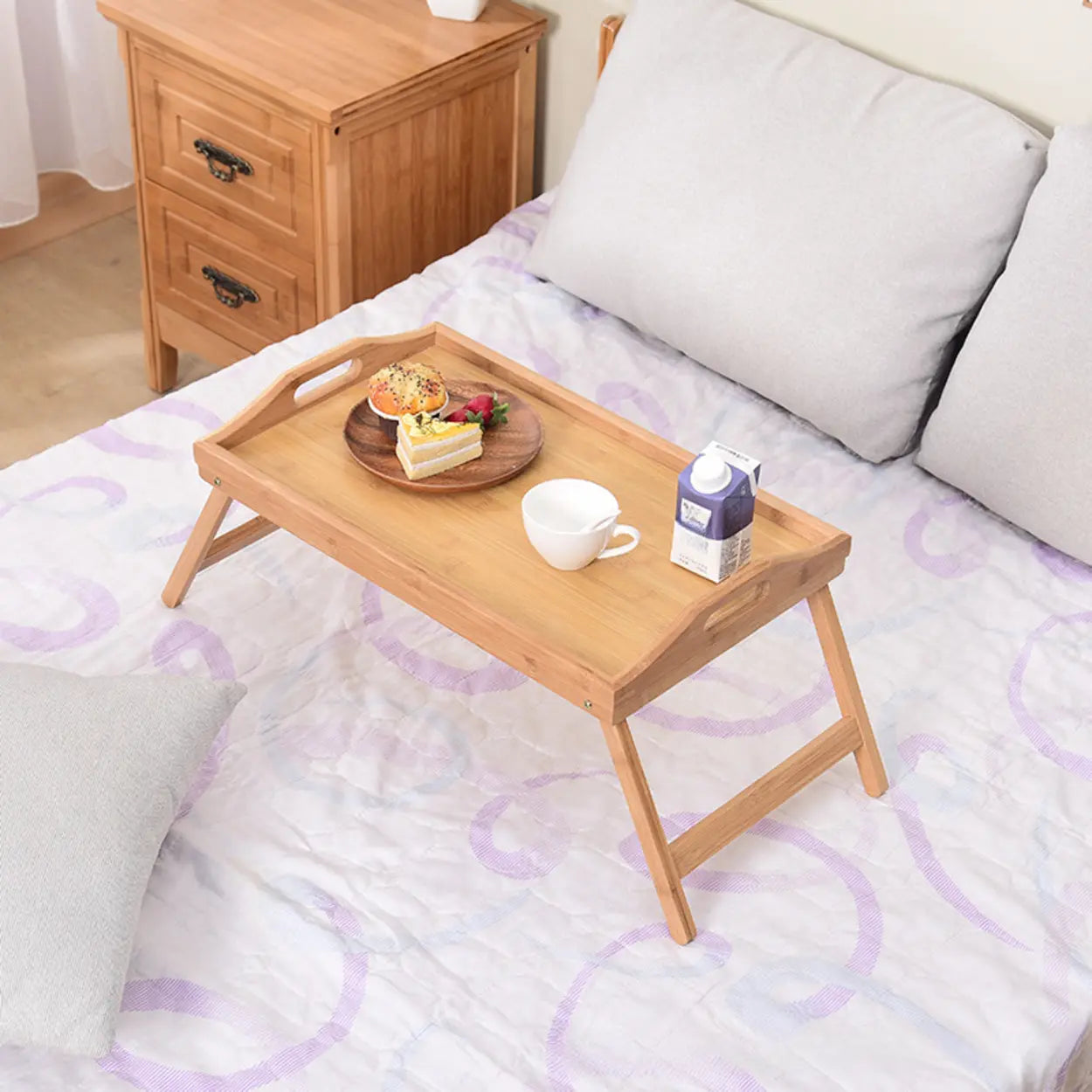Natural Folding Bamboo Tray Desk