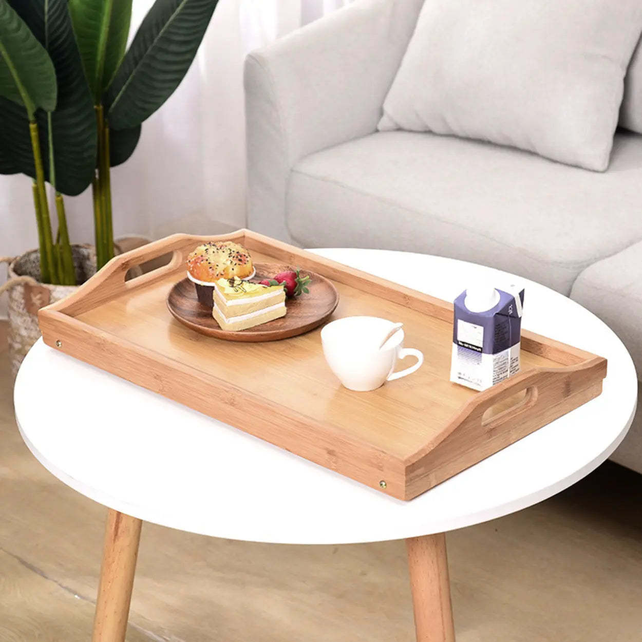 Natural Folding Bamboo Tray Desk