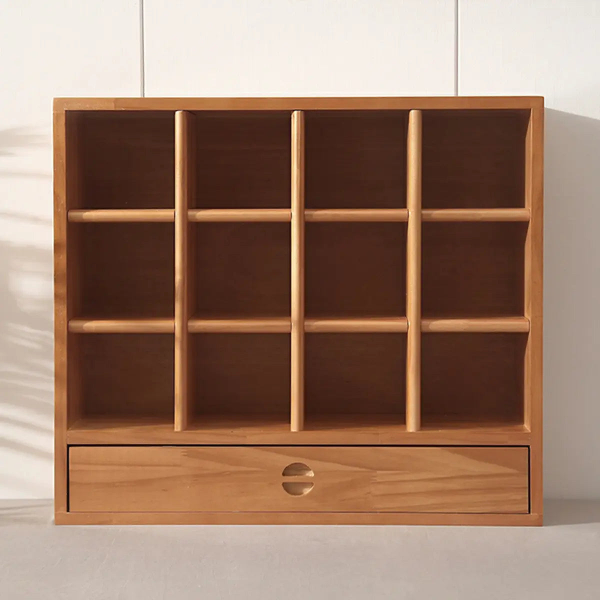 Natural Square Wood Open China Cabinet