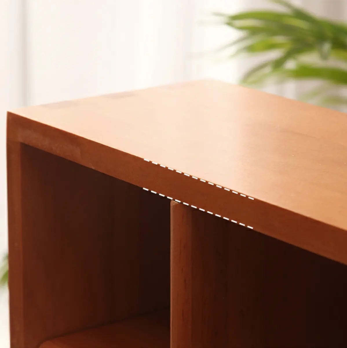 Natural Square Wood Open China Cabinet