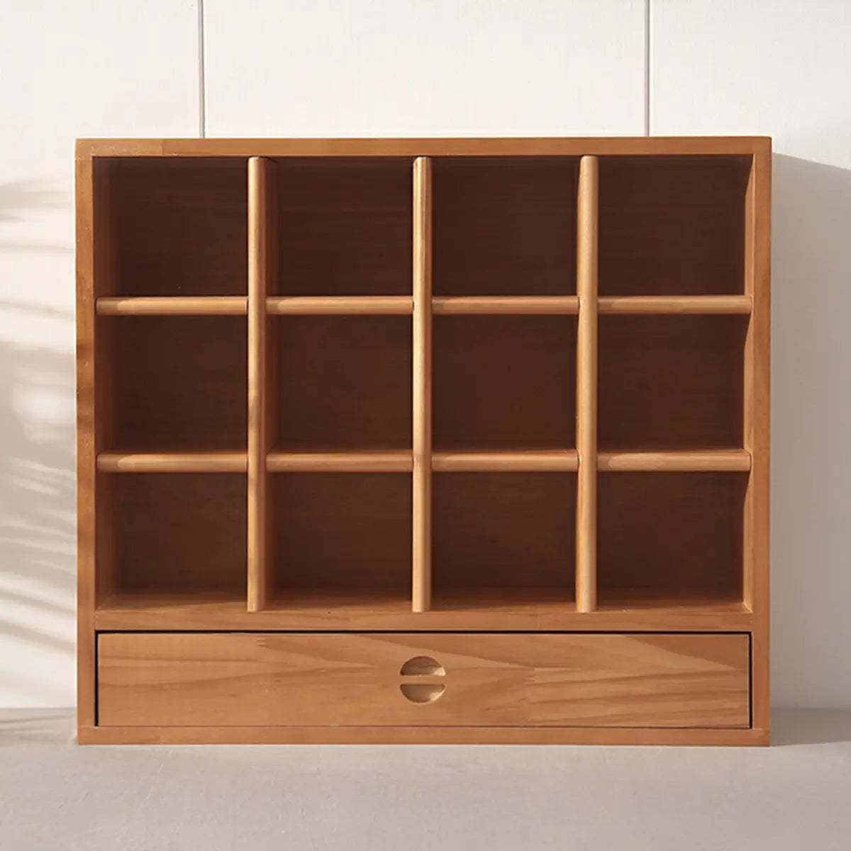 Natural Square Wood Open China Cabinet