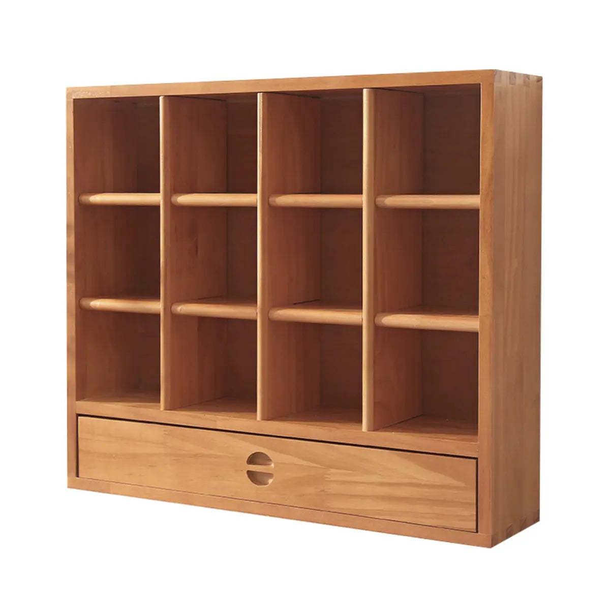 Natural Square Wood Open China Cabinet