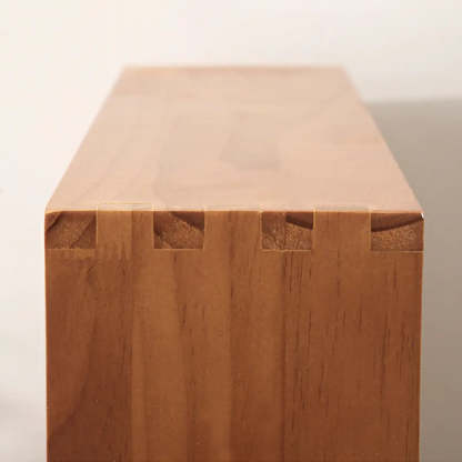 Natural Square Wood Open China Cabinet