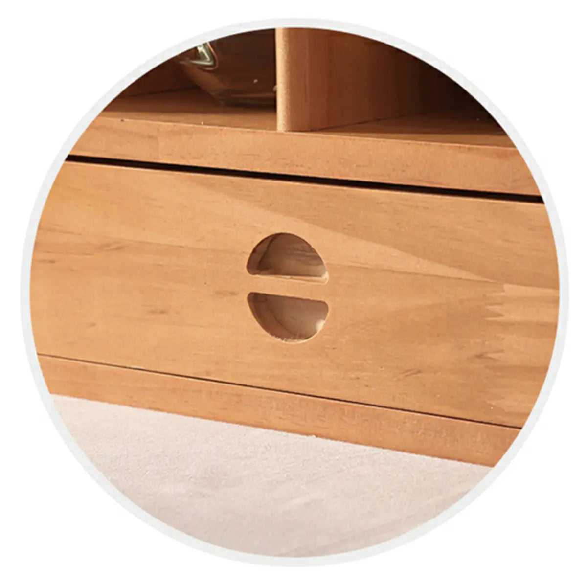 Natural Square Wood Open China Cabinet