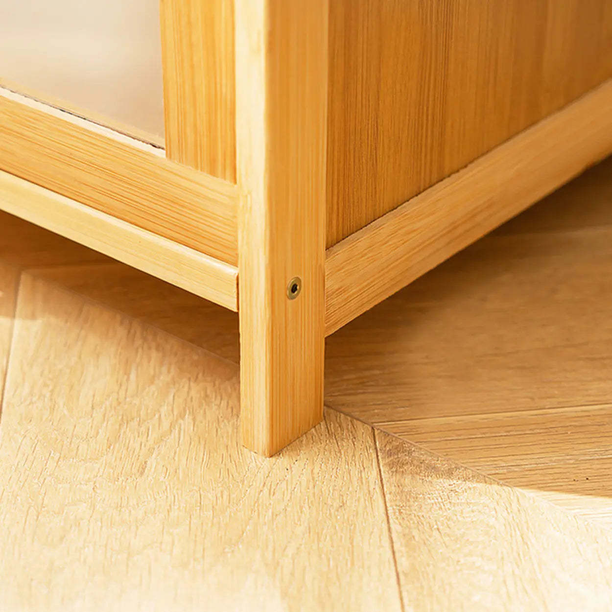 Natural Tall Glass Door Bamboo Display Cabinet — Changhong Glass