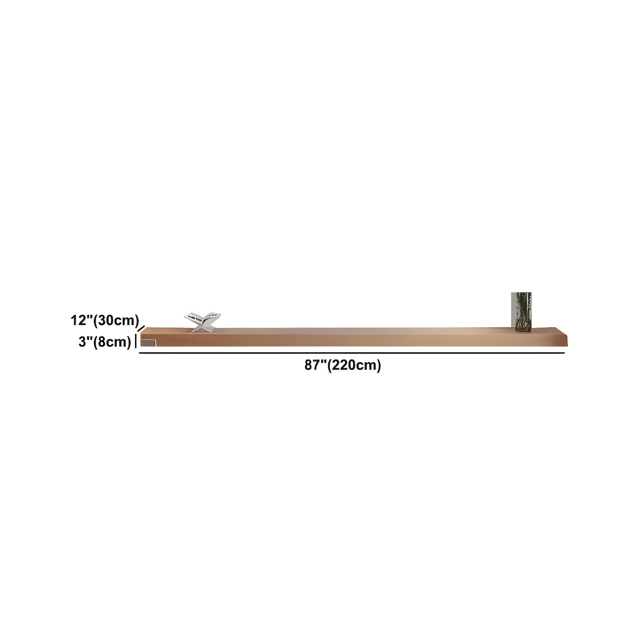 Natural Wall-Mount Wood Open-Storage TV Stand