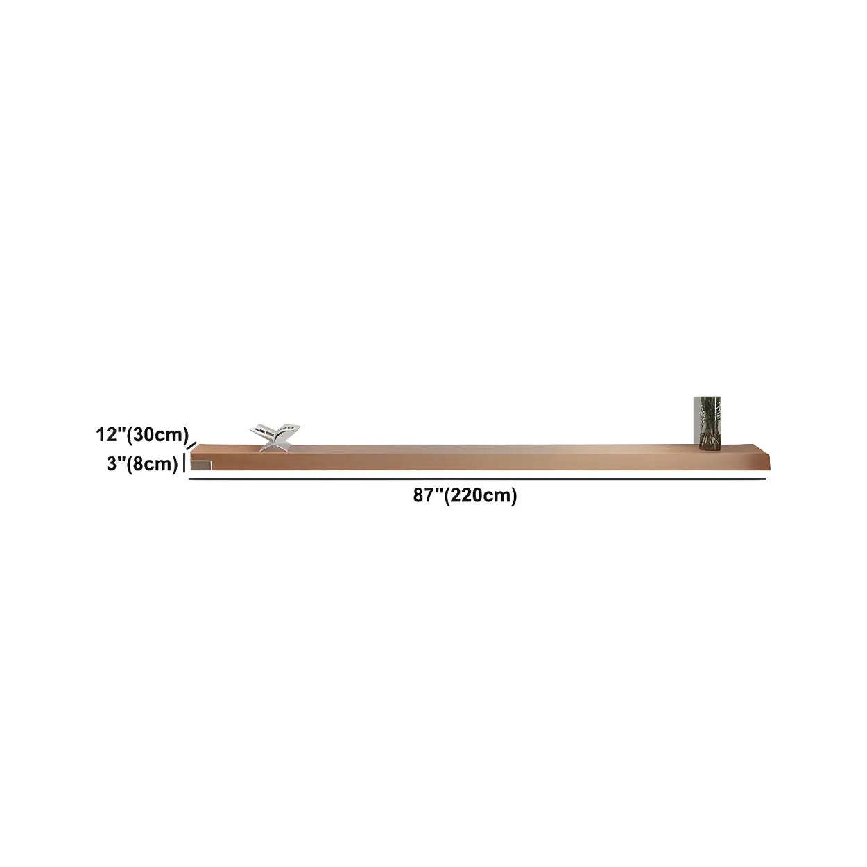 Natural Wall-Mount Wood Open-Storage TV Stand