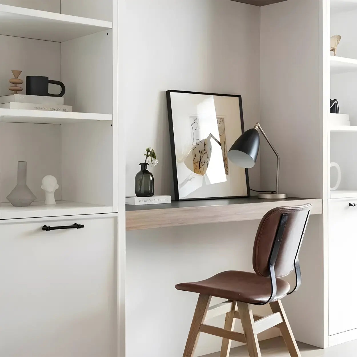 Natural Wall-Mount Wood Open-Storage TV Stand