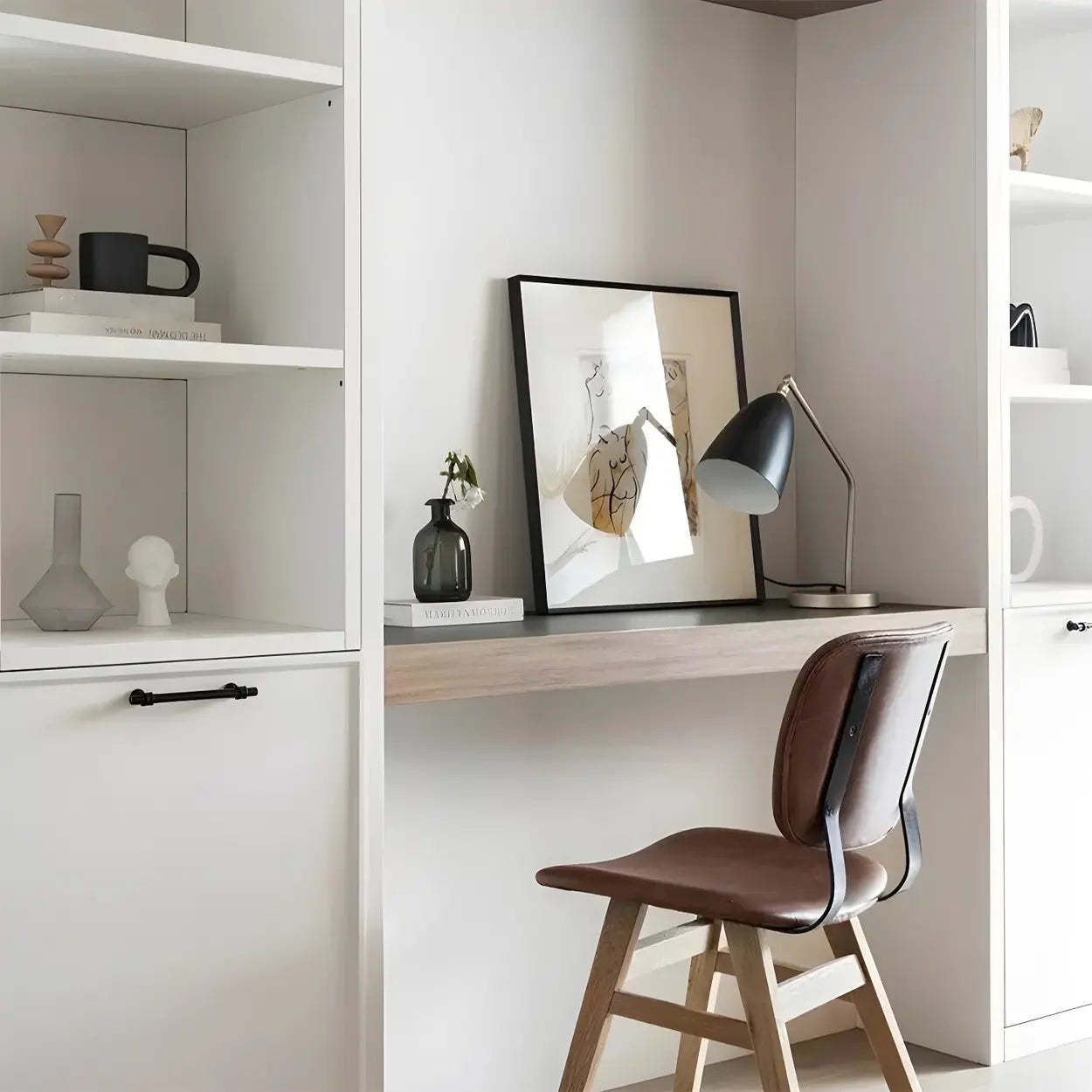 Natural Wall-Mount Wood Open-Storage TV Stand