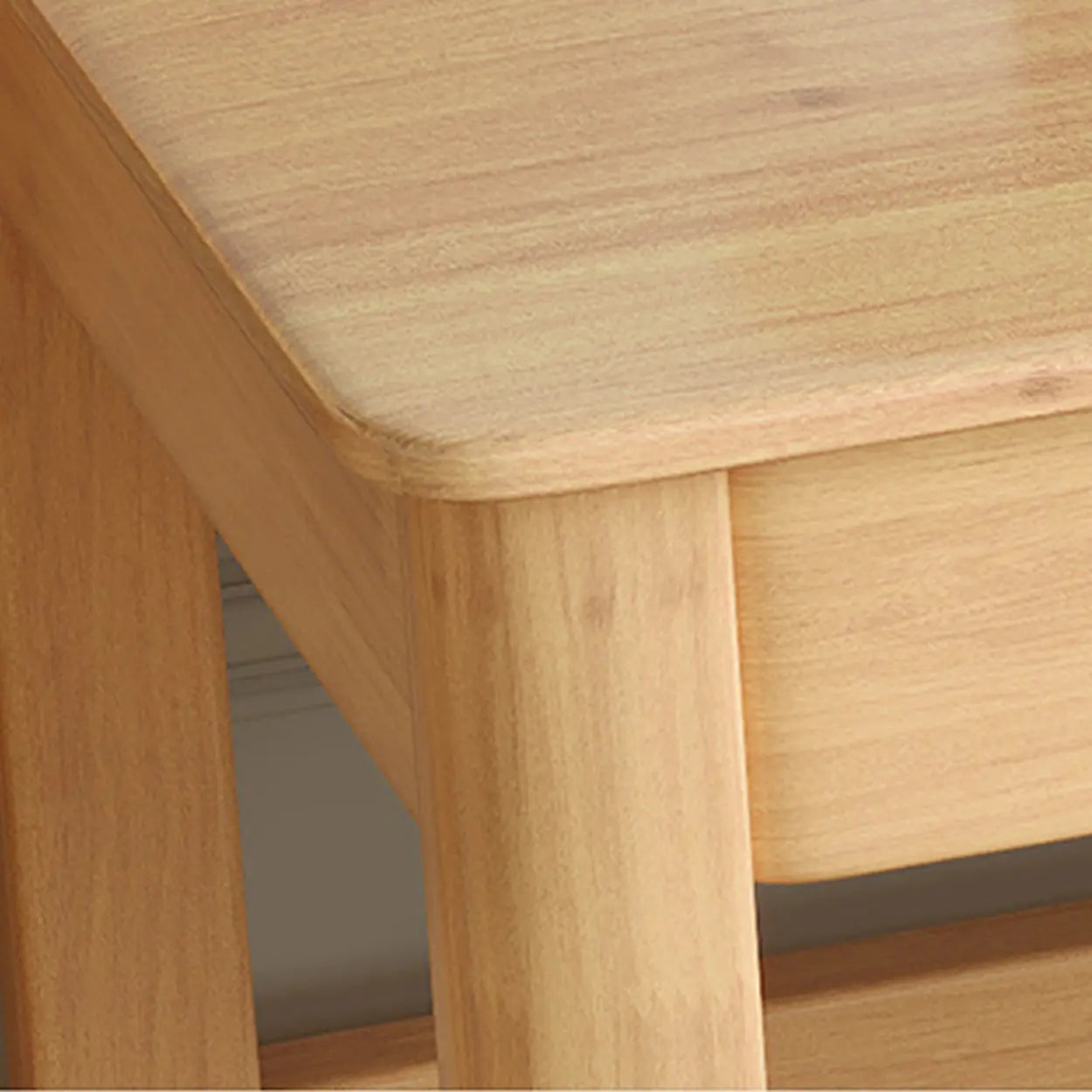 Natural Wood Computer Desk with Drawers