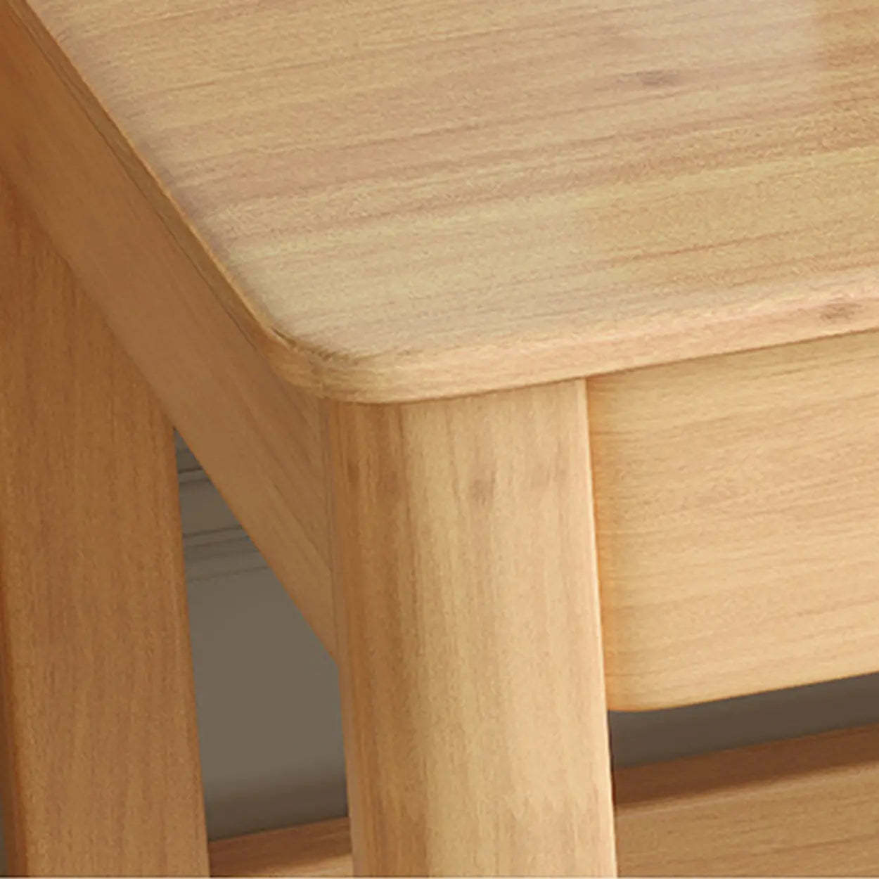 Natural Wood Computer Desk with Drawers