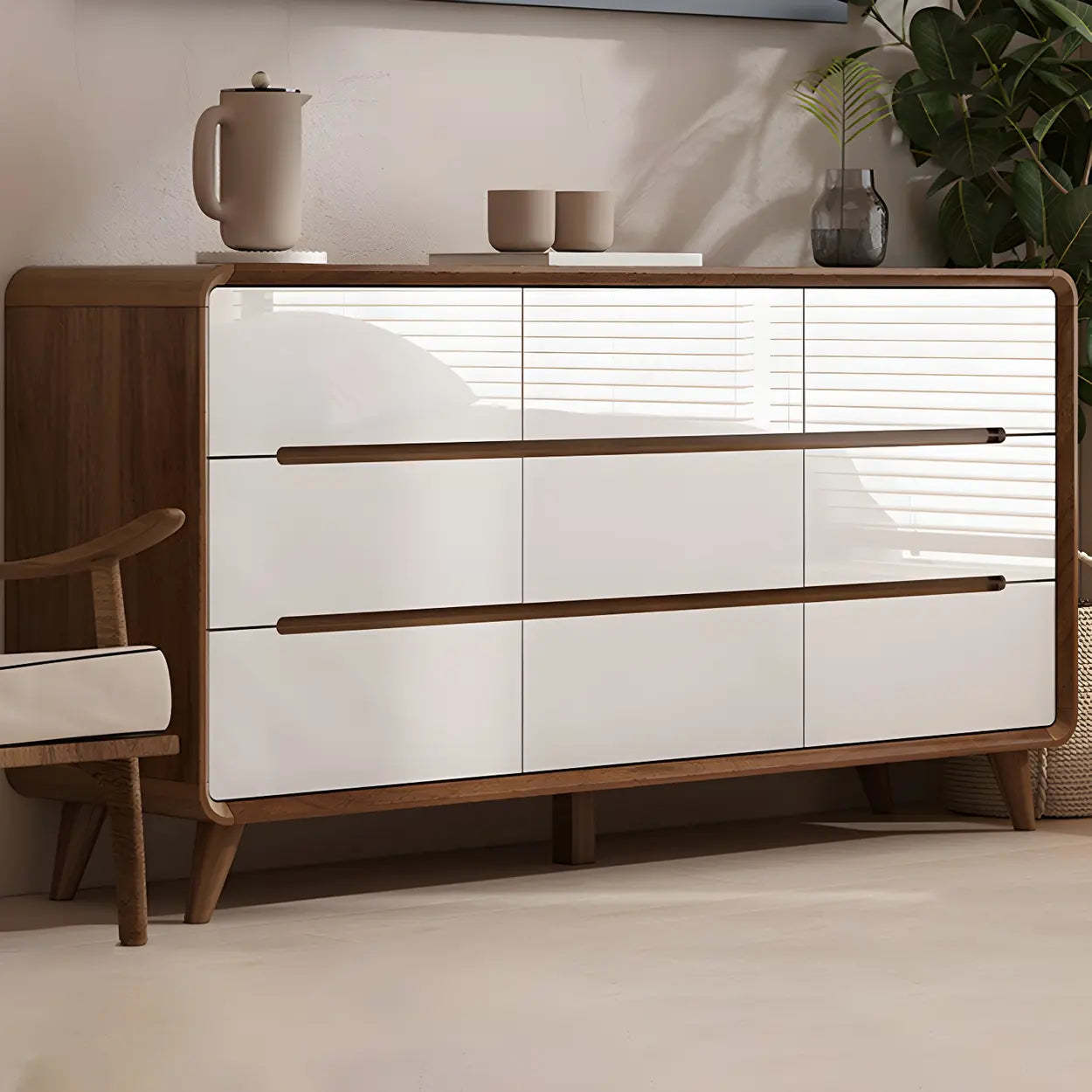 Wood Dresser with Soft-Close Drawers — Walnut / 5
