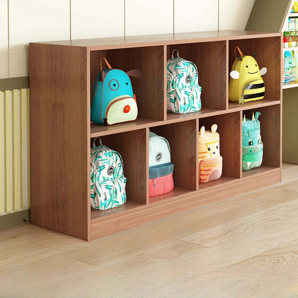 Natural Wood Cubitac Display Cabinet — Nut-Brown