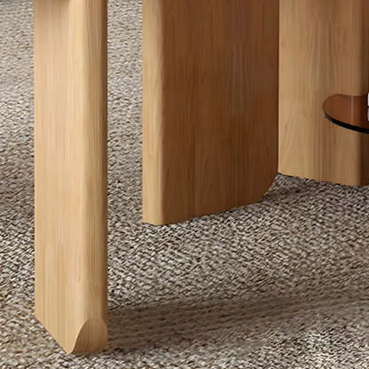 Natural Wood Three-Leg Round Coffee Table Set