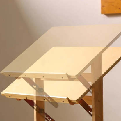 Natural Wood Foldable Adjustable Drafting Desk