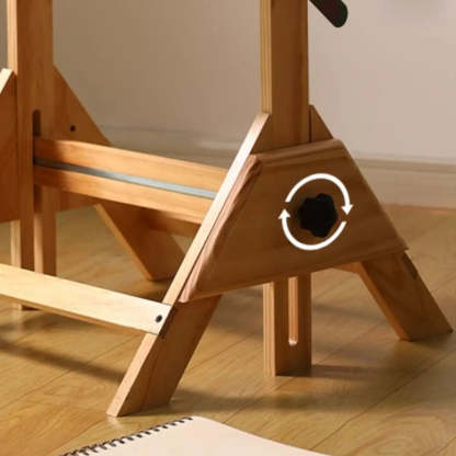 Natural Wood Foldable Adjustable Drafting Desk