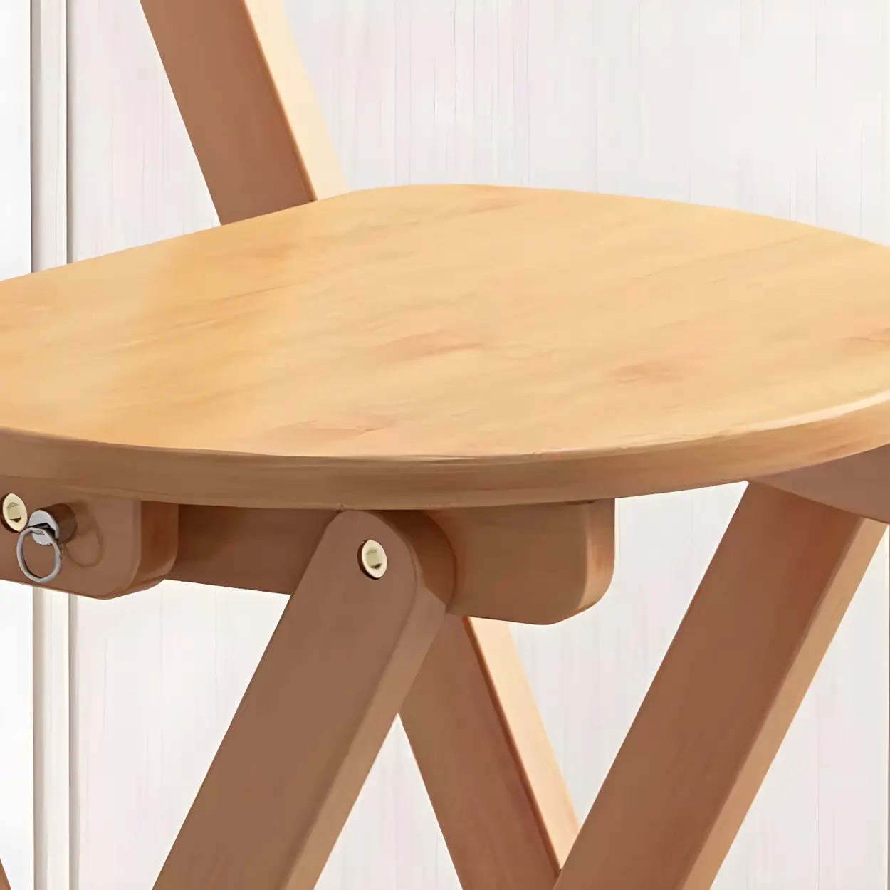 Foldable Round Wood Armless Bar Stool