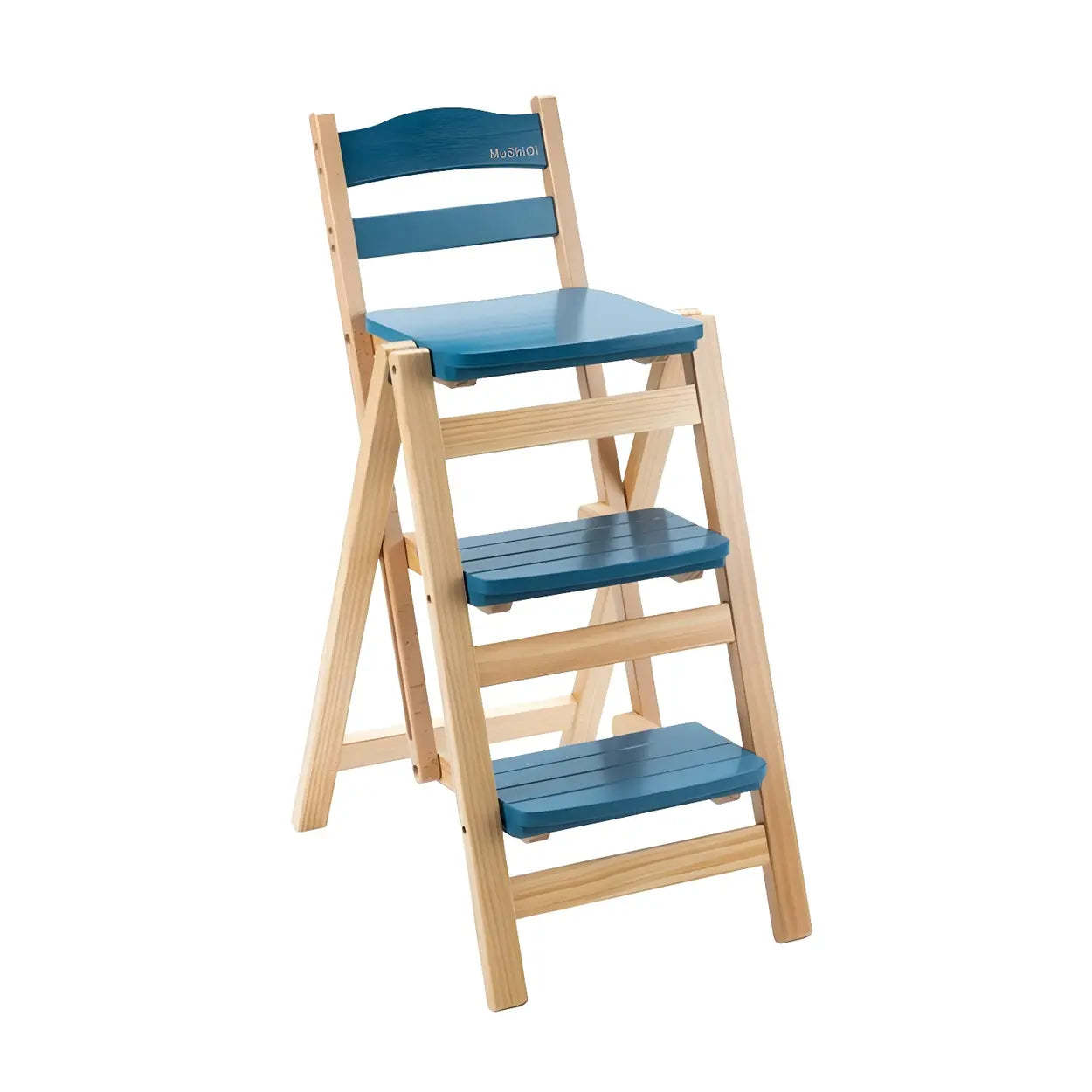 Nordic square ladder bar & counter stools in wood