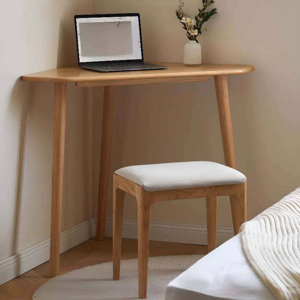 Natural Free-Form Wood Butcher Block Small Writing Desk