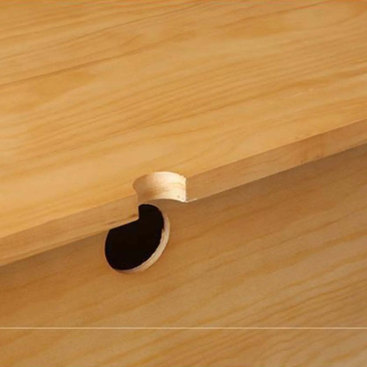 Natural Pine Wood 1-Tier Rectangular TV Stand
