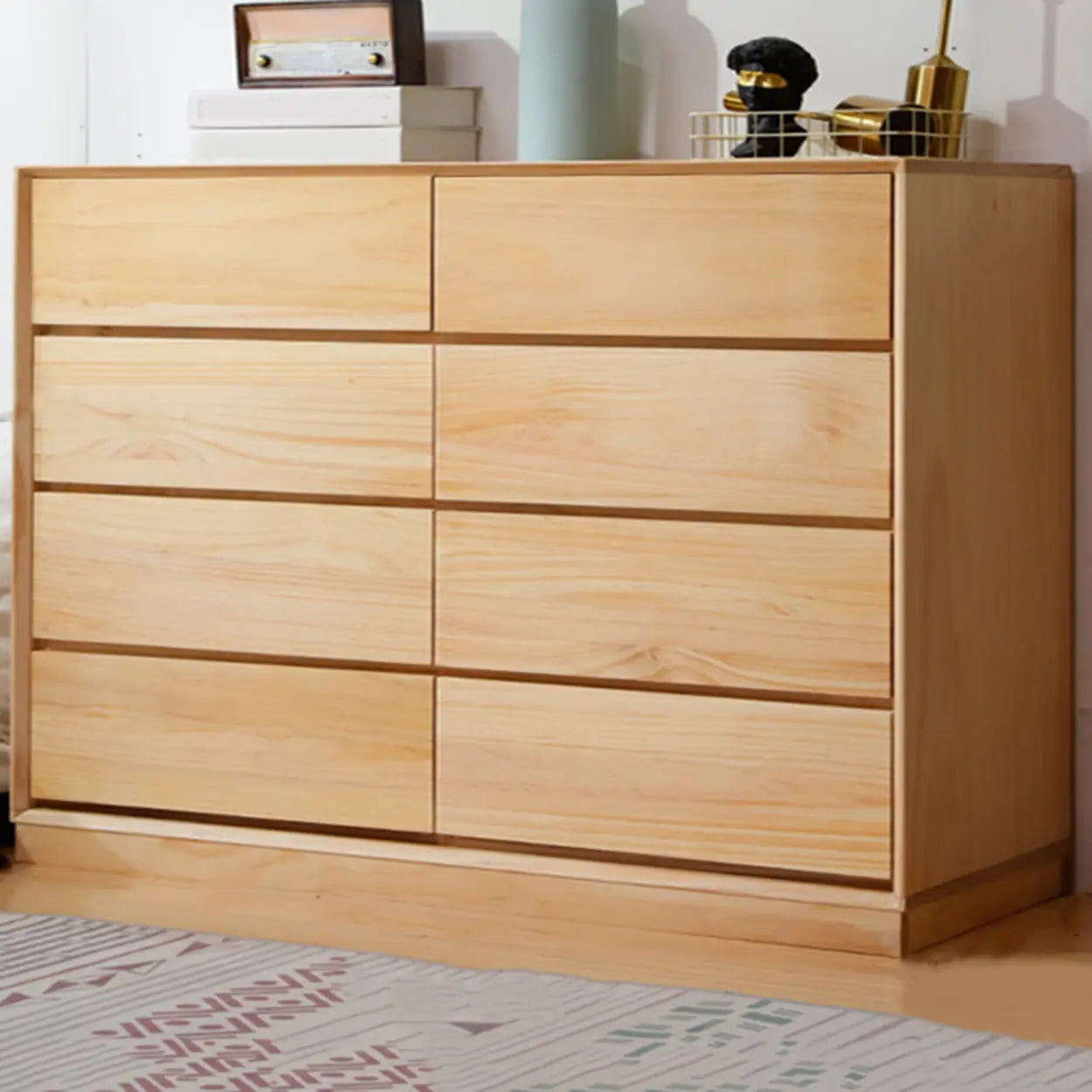 Natural Pine Multi-Drawer Dresser — Coffee
